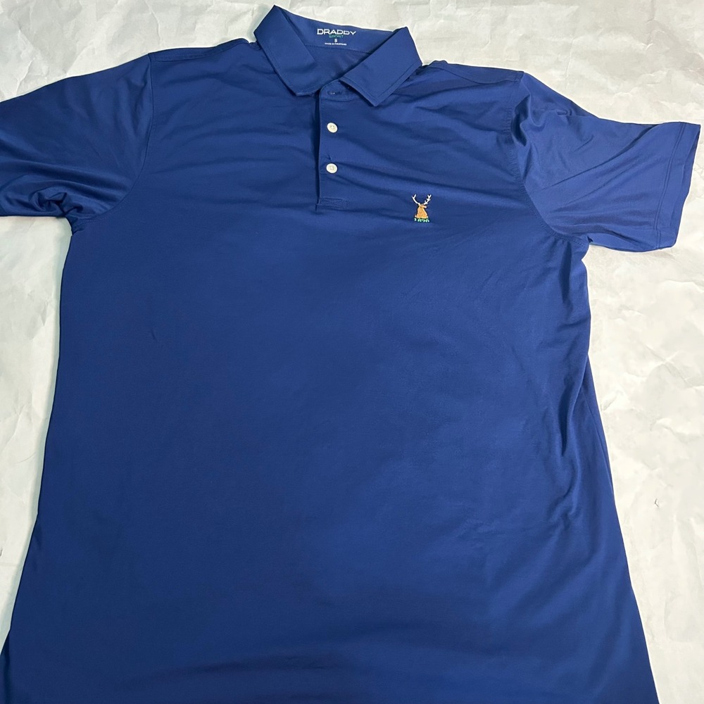 BDraddy Sport Polo Shirt Mens Small Blue Golf‎ Logo Short Sleeve Stretch Blue